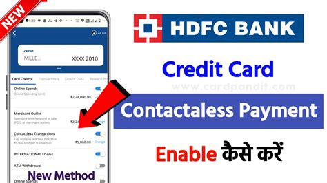 hdfc credit card enable contactless